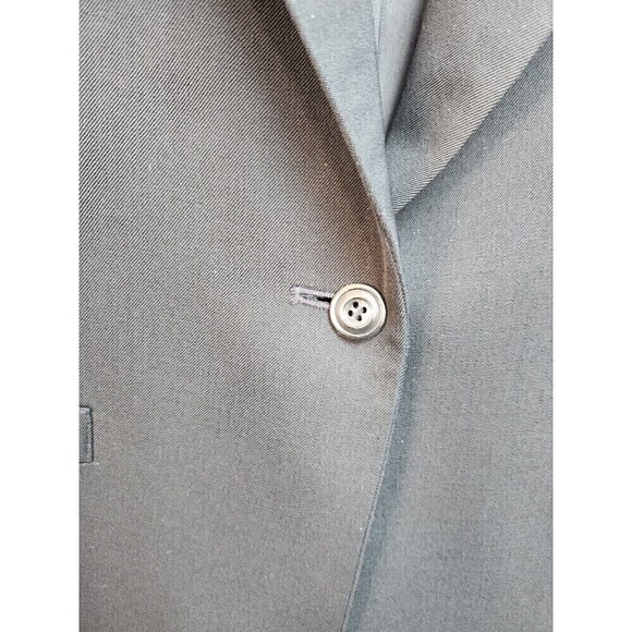 Austin Reed Womens Black Worsted Wool Blazer Sz 12 Lined One Button Some Wear - Picture 2 of 12